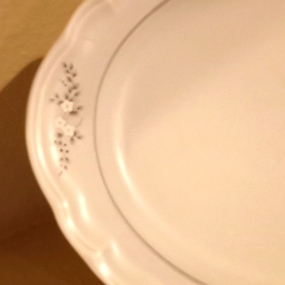 VTG- Pfaltzgraff Silver Heirloom 1 Large Oval Platter with Print - Picture 3 of 9